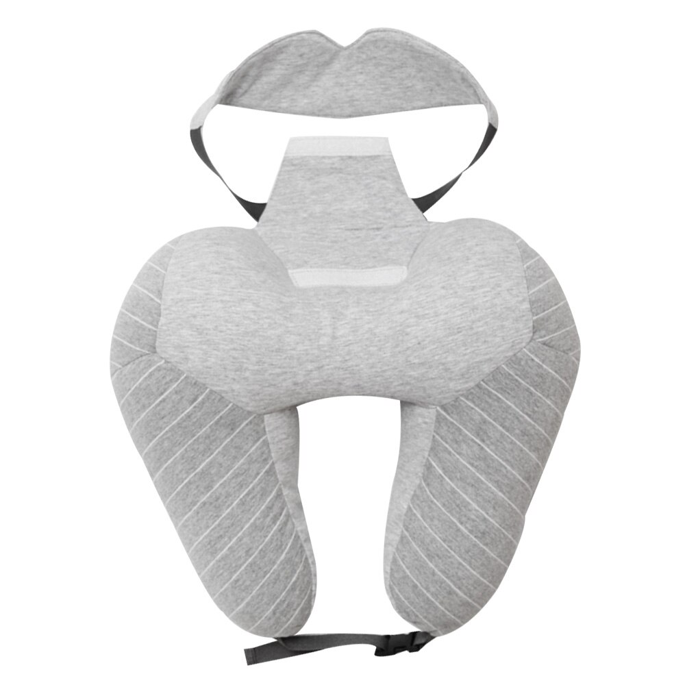 Neck Pillow U Shape Car Neck Pillows Travel Pillow for Airplane Car Office Sleep Home Mask Plaid Waist Cushion 50P007: Light Grey