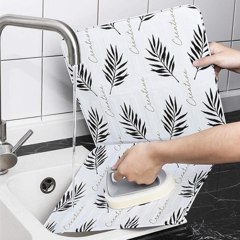 Aluminum Foldable Splatter screen Kitchen Tool Grease Pan Protection Oil Plate board guard Frying Gas splash Splash Stove B V0H3