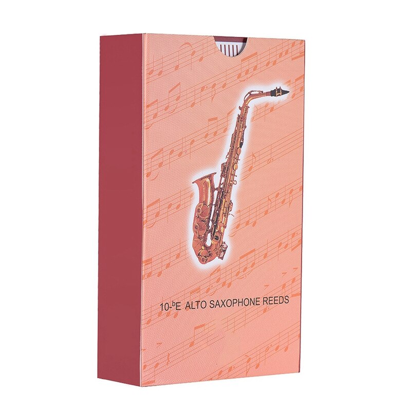 10 pieces/box eb alto saxophone reed sax reed with new carved metal ligature clip