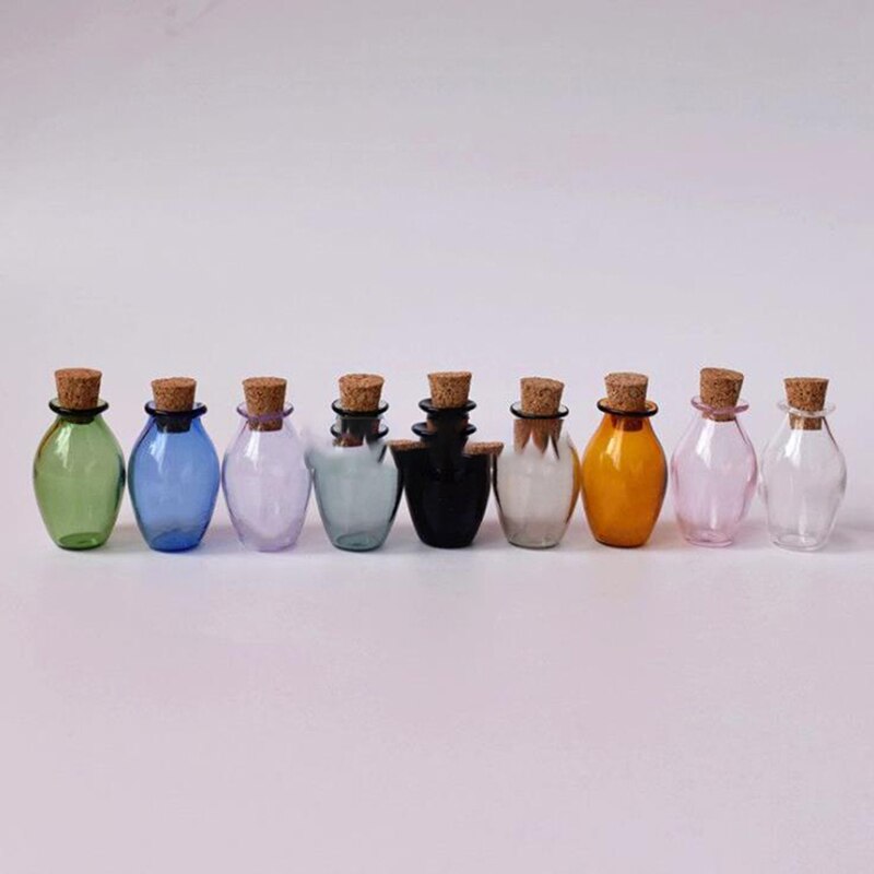 Mini bouteilles miniatures en verre, échelle 1:12, 2 pièces, bouteilles en liège, modèle de petit pot