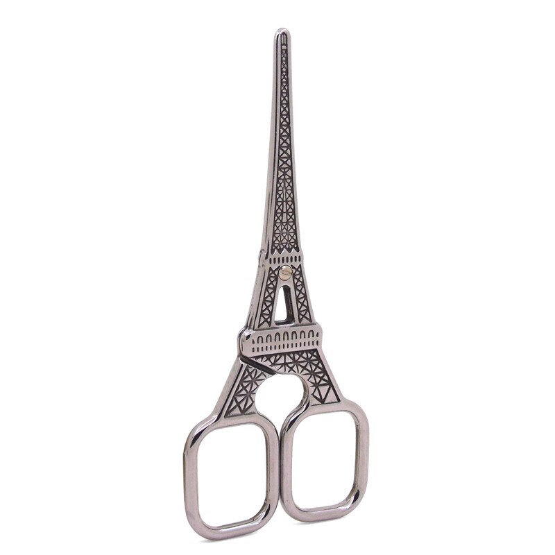 Tijeras antiguas en forma de torre Eiffel, suministros de costura para bordado y costura, de acero inoxidable, de: Plata
