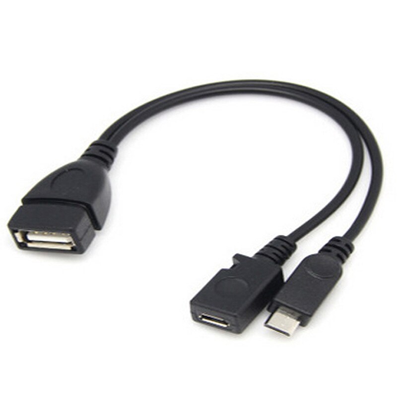 1Pc 2 In 1 Otg Micro Usb Host Power Y Splitter Usb Adapter Naar Micro 5 Pin Man Vrouw kabel