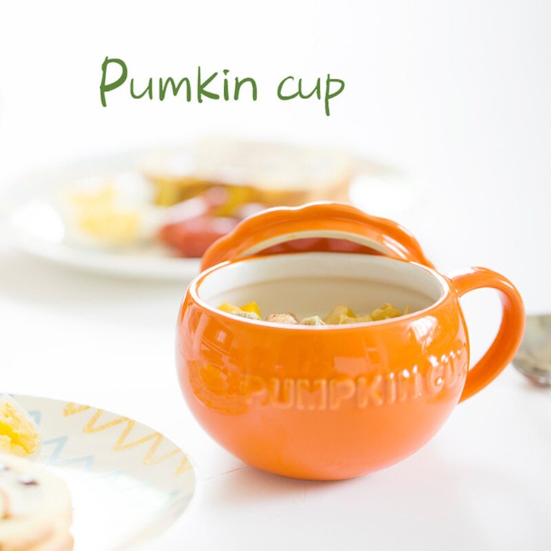 Halloween græskar kop 3d kaffemælk med låg tegneseriekrus børn hjem morgenmad kopper keramik xmas hurtig post