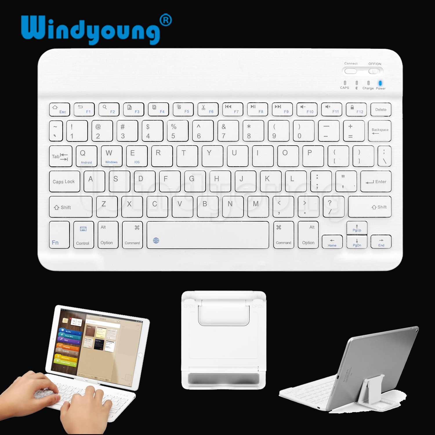 Ultra Slim Multimedia Aluminum Wireless Bluetooth Keyboard For IOS Android Tablet PC Windows For IPad Min Bluetooth Keyboard