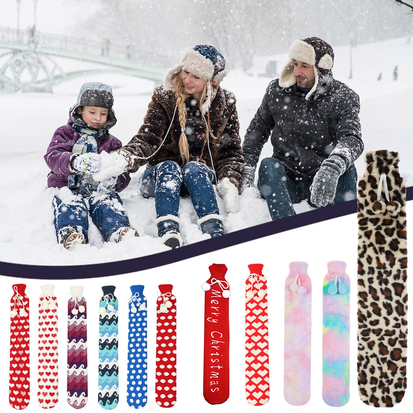 Chauffe-main en peluche souple, imprimé léopard, bouteille chaude, anti-déflagrant, pour l'hiver, 2l