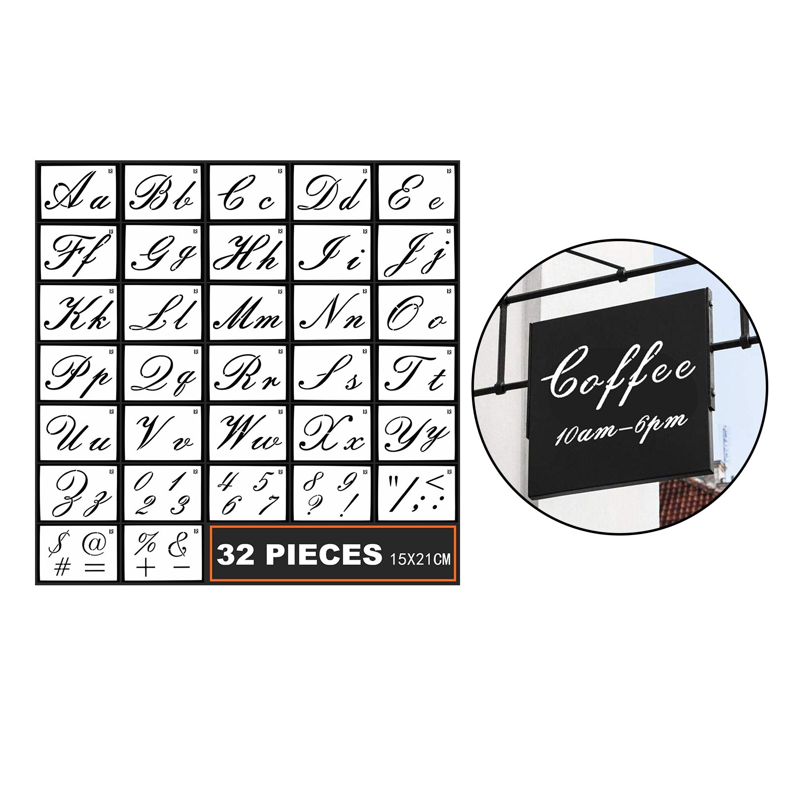 32 Styles Letter Stencils for Painting on Wood Alphabet Stencils Letter Stencils Reusable Font Templates for Home Craft Decor