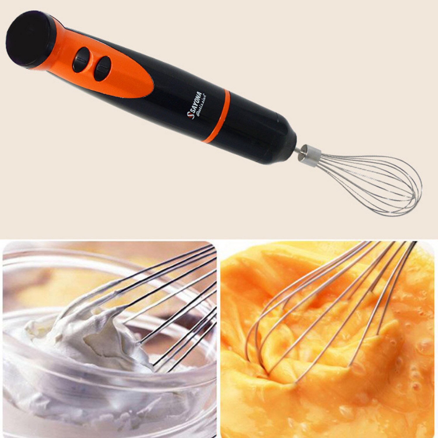 4 in 1 Adjustable Speed Multi-functional Electric Hand Blender for Home Kitchen Smoothies Milk Shakes Soups EU Plug