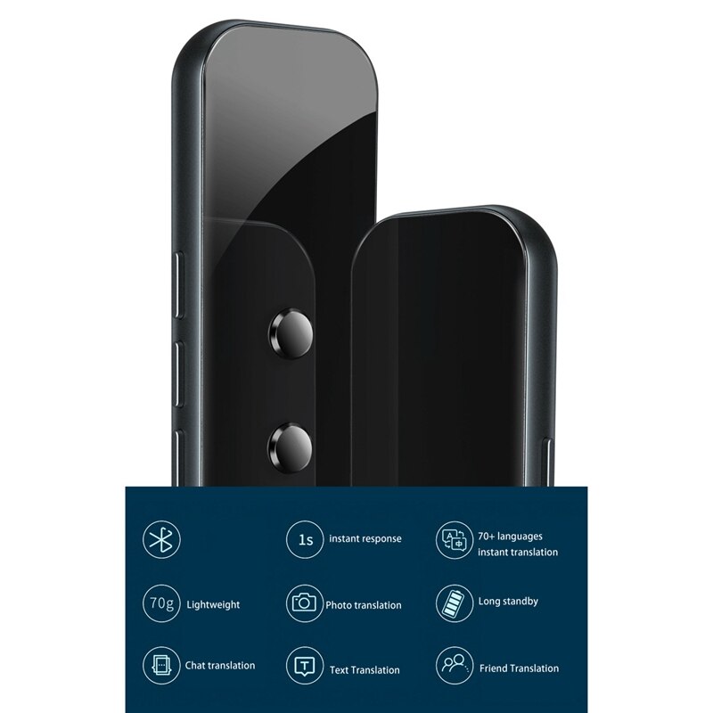 Traduttore di lingue istantaneo intelligente dispositivo portatile Bluetooth 4.2 foto testo traduzione vocale per viaggi tutto&#39;aperto