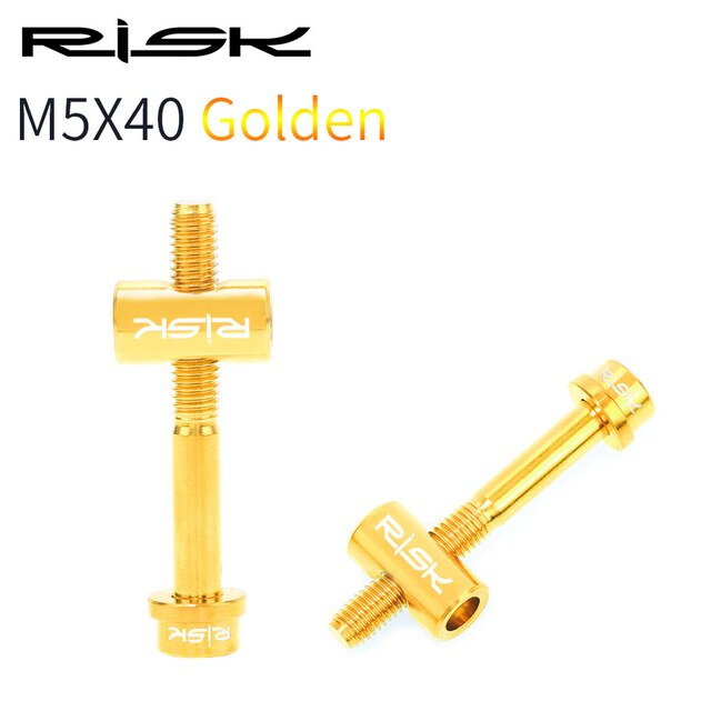 Parafusos e porcas de assento m5x30/40mm, liga de titânio para porcas e parafusos de bicicleta, 2 peças: M5x40 Golden