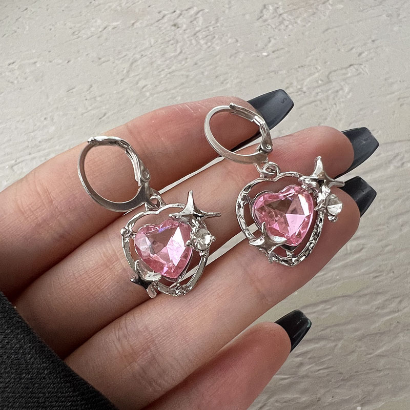 Boucles d'oreilles pendantes en pierre de lune pour femmes et filles, bijoux irréguliers en métal liquide, croix et cristaux, tendance 2023: Vin rouge