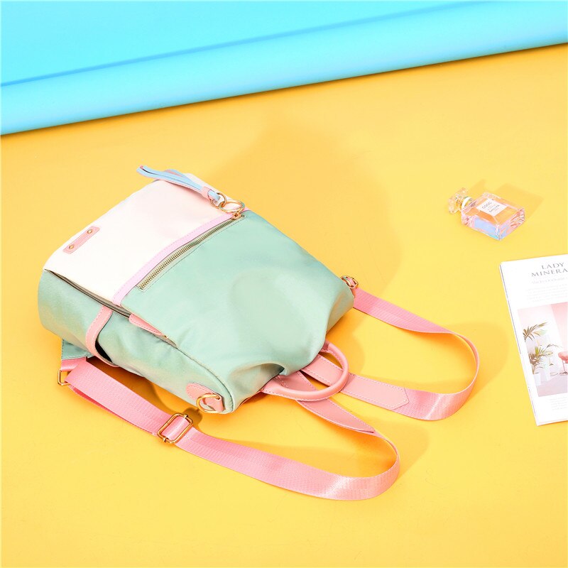 backpack candy color lady Oxford multi-function backpack casual anti-theft backpack teen girl bag