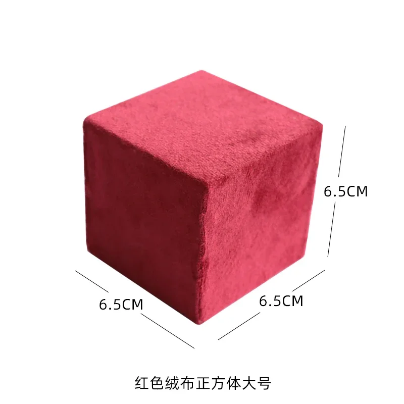 Lichte Luxe Rode Flanellen Fotolijst Ketting Stand Sieraden Shooting Rekwisieten Ring Tray Shop Sieraden Display Rack: Beige