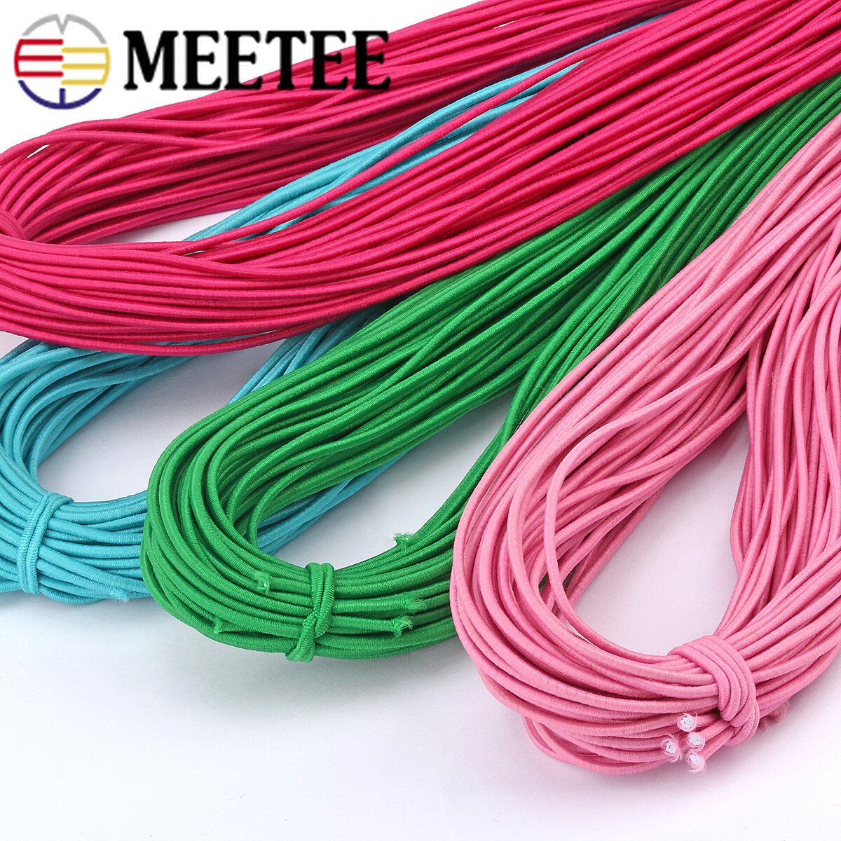 5M 2mm Eco-Friendly Round Rubber Elastic Cord Stretch Elastic Bands Rope Jewelry Bracelets Making Garment Tag DIY Craft