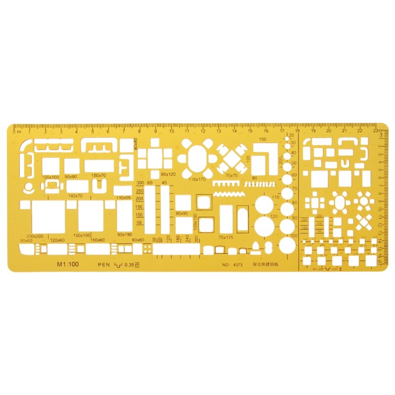 Architectural Template Ruler Drawing Stencil Measuring Tool Student: 5AC1100477