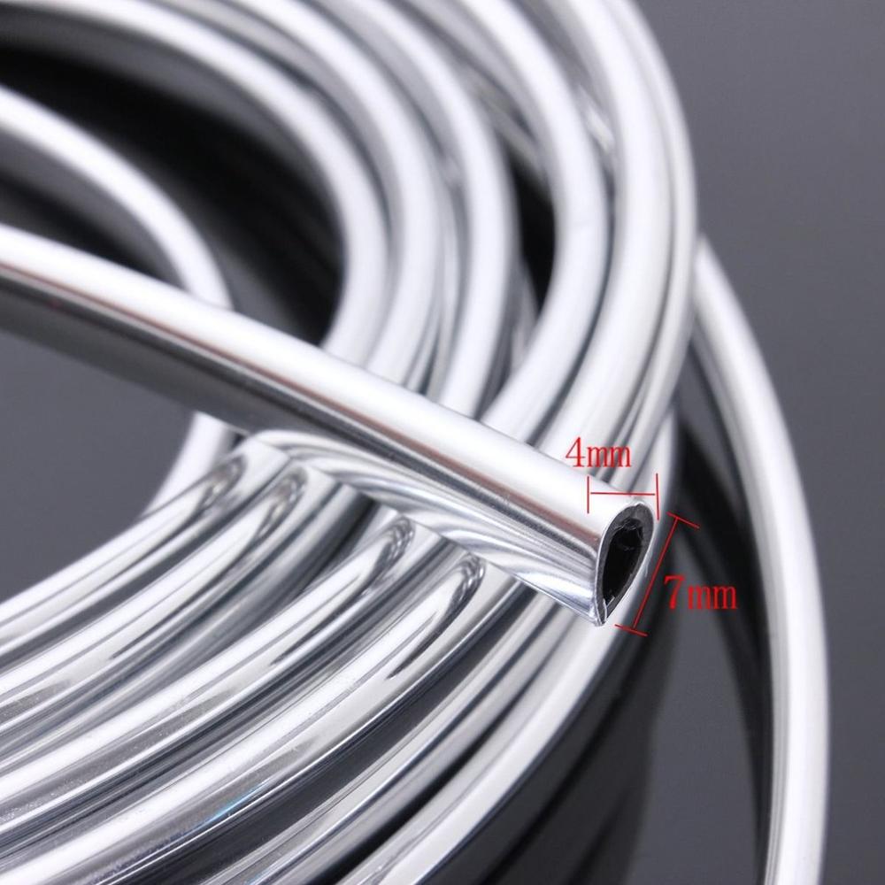6M Chrome Moulding Trim Strip Autodeur Edge Scratch Guard Protector Cover Strip Roll
