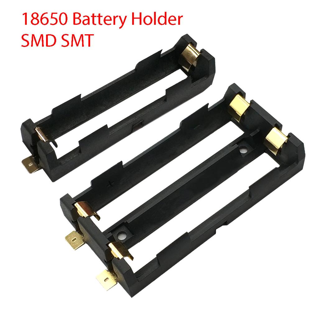 18650 Battery Holder Smd Smt Batteries Case Storage Box With Bronze Pins 18650 Hollow 1/2 Slot 18650 Rechargeable Battery Shell