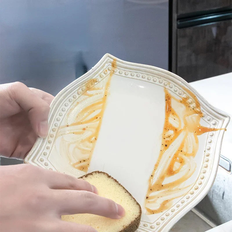 Lindo juego de esponjas para pan para cocina, Kit de esponja para lavar platos tostados con sonrisa, limpiador de ollas, estropajos, paño de limpieza, limpieza mágica
