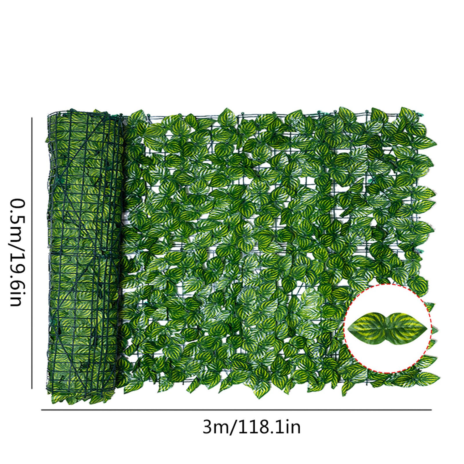 Artificial Leaf Privacy Fence Roll Wall Landscaping Fence UV Fade Outdoor Garden Fence Backyard Balcony Fence Home Decoration: 3m Watermelon leaf