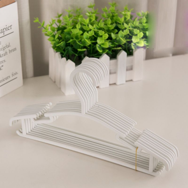 10 Pack Wit Plastic Kwekerij Hangers Antislip Baby Kleerhangers Ruimtebesparend Buisvormige Hangers Voor Kids Kinderen Kleding F3ME