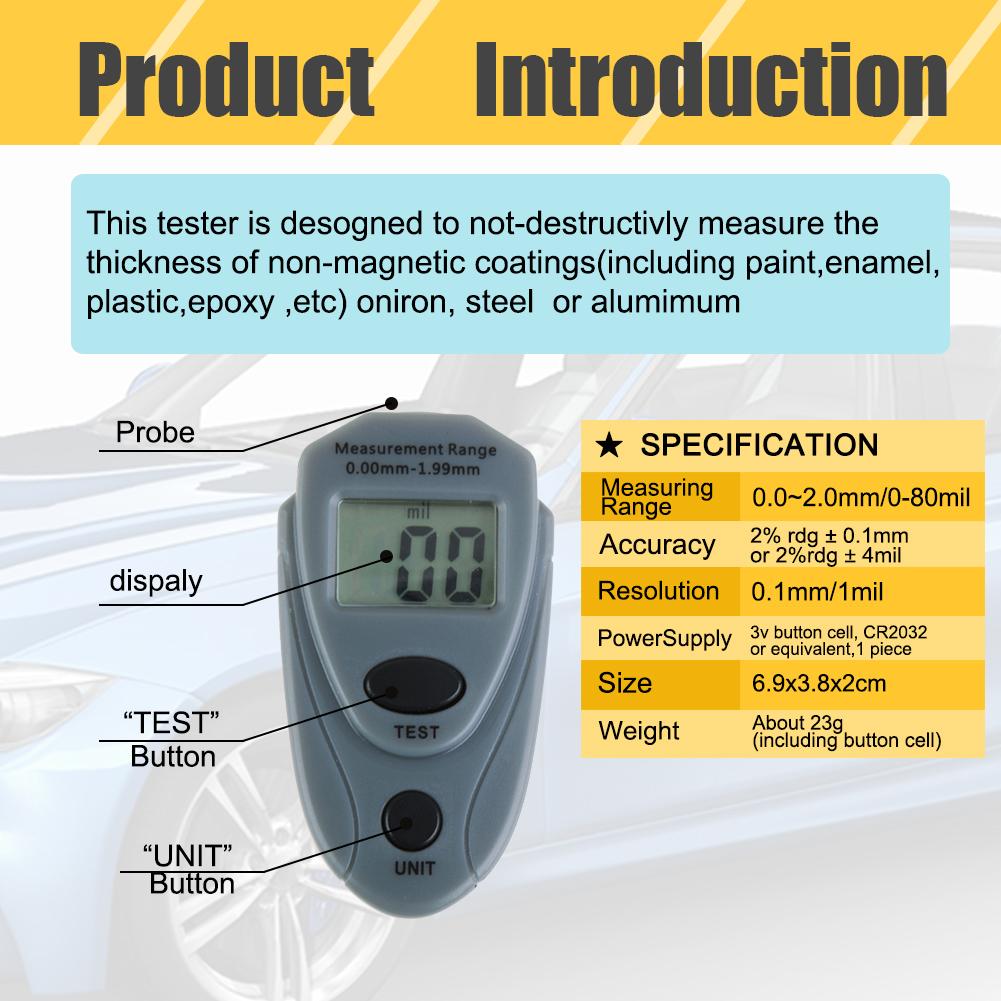EM2271 Laagdiktemeter Schilderen Dikte Tester Meter Iron Base Magnetische Zink Coating Verf Met Kalibratie Vel: EM2271 B