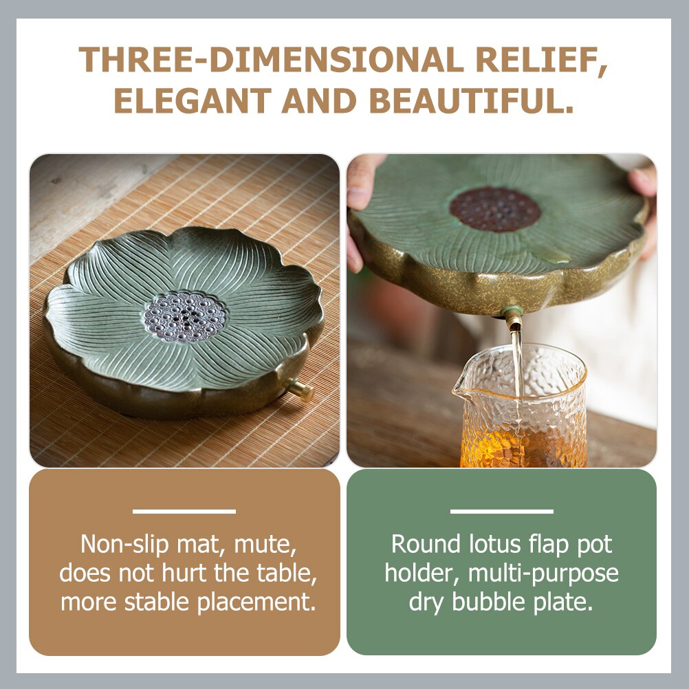 Gong Fu Tea Tray Water Storage Teacup Tray Dry Teapot Tray Chinese Style Tea Tray for Restaurant Kitchen Room Home