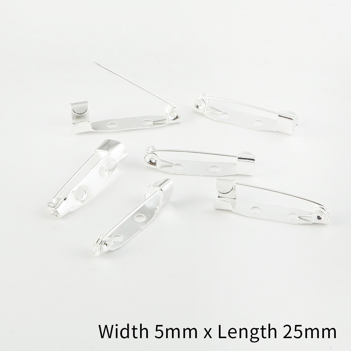 10pcs/lot 15 20 25 30 35 mm Brooch Clip Base Pins Safety Pins Brooch Settings Blank Base For DIY Jewelry Making Supplies