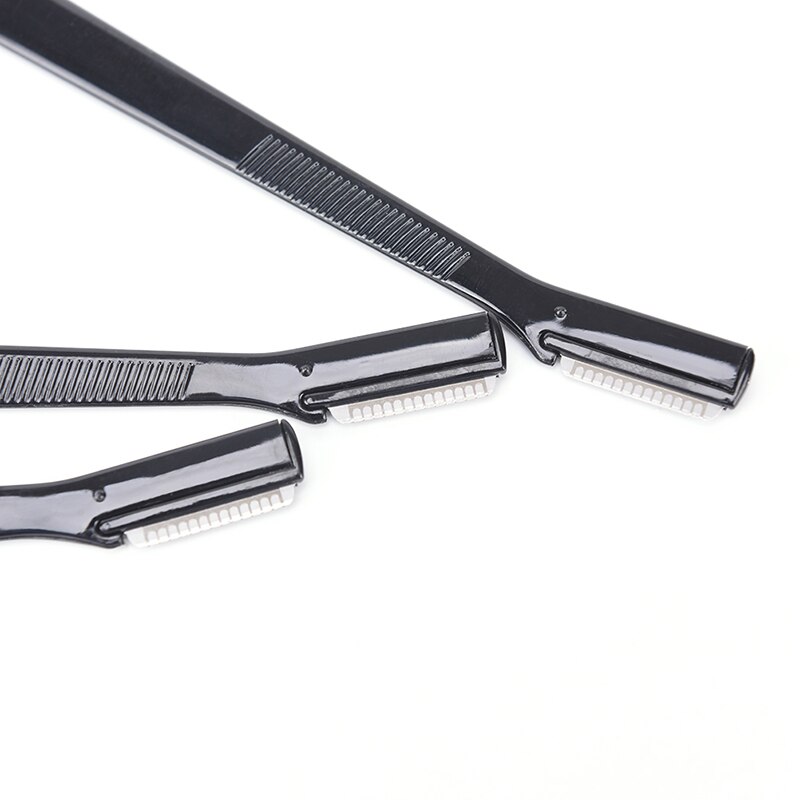 3 pièces/ensemble maquillage rasoir couteau noir Mini sourcil tondeuse sûr rasage rasoirs petite taille lame femmes soins du visage outil d'épilation