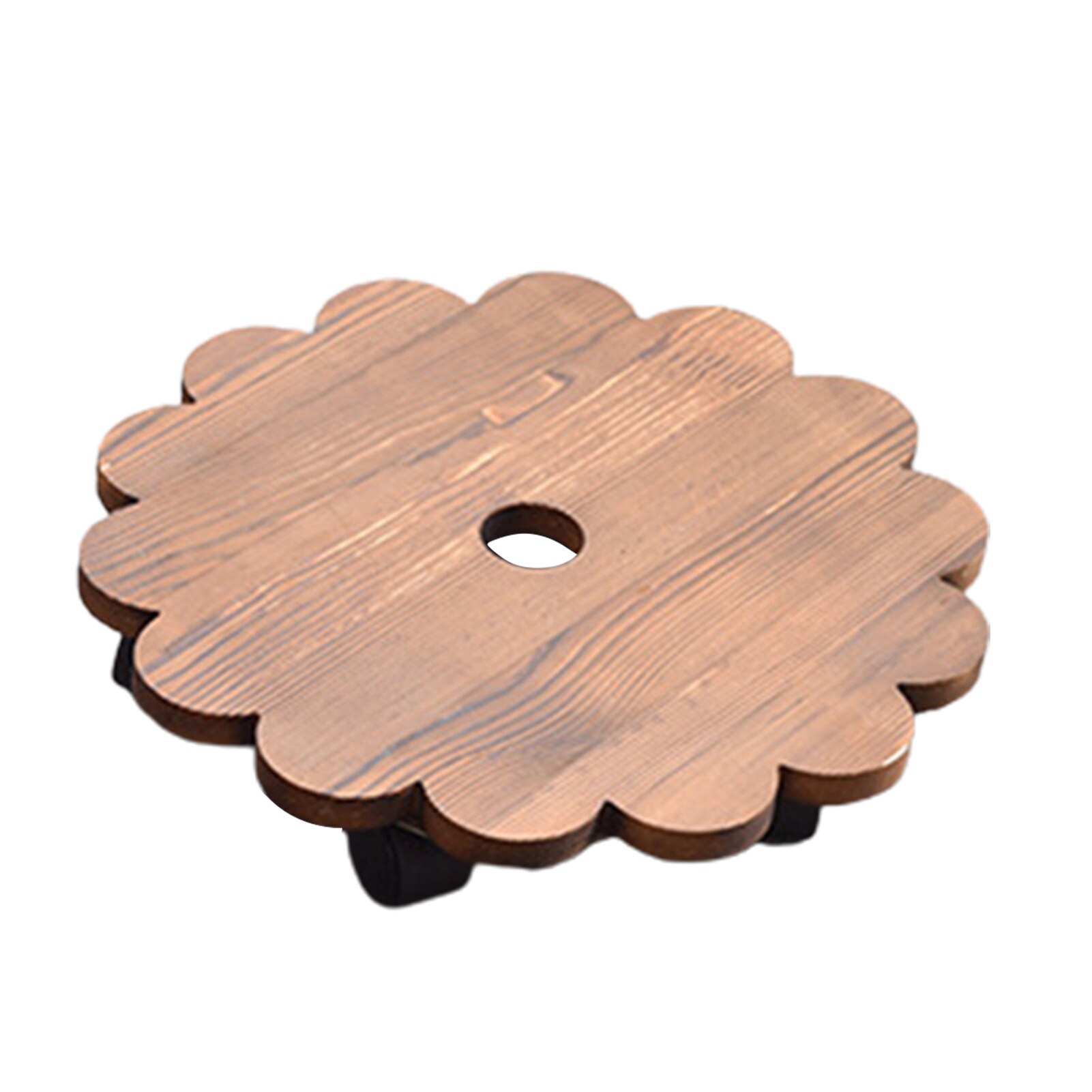 Soporte extraíble de madera sólida para macetas, bandeja para macetas, Base de madera con ruedas, carrito para planta con flor suculenta redonda