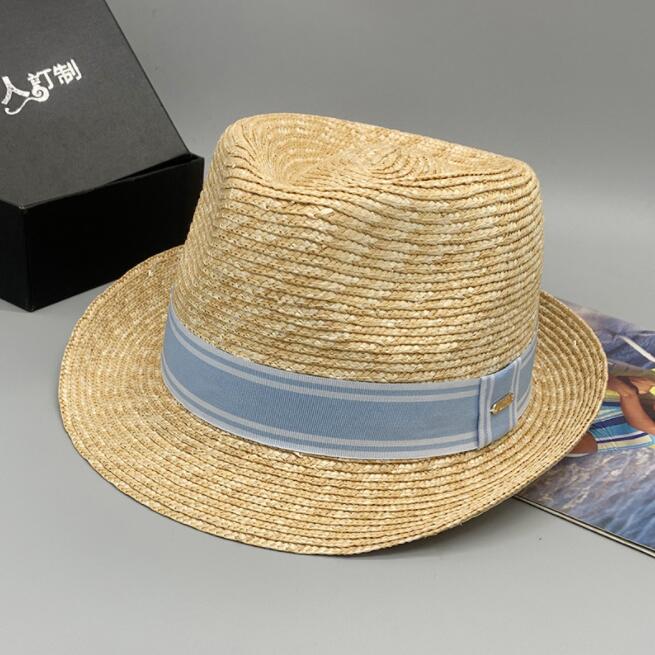 2022 straw hand woven straw hat for traveling and shopping with accessories Jazz straw hat for men and women fedora summer hats