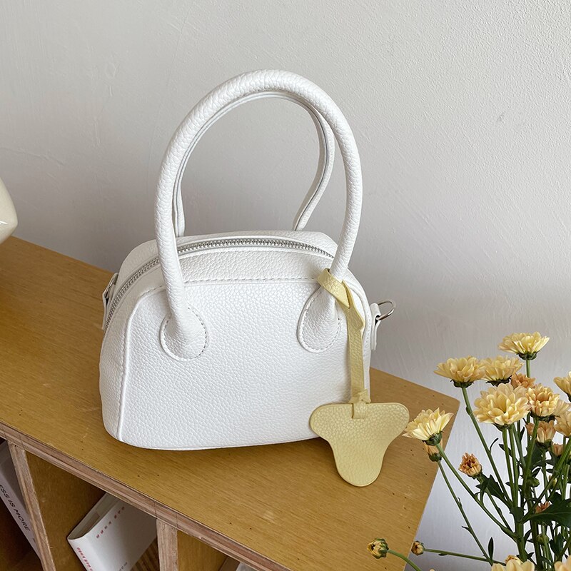 Sac à main en couleur unie pour femmes, sacoche de bonne , à bandoulière, petite bourse tendance,: White