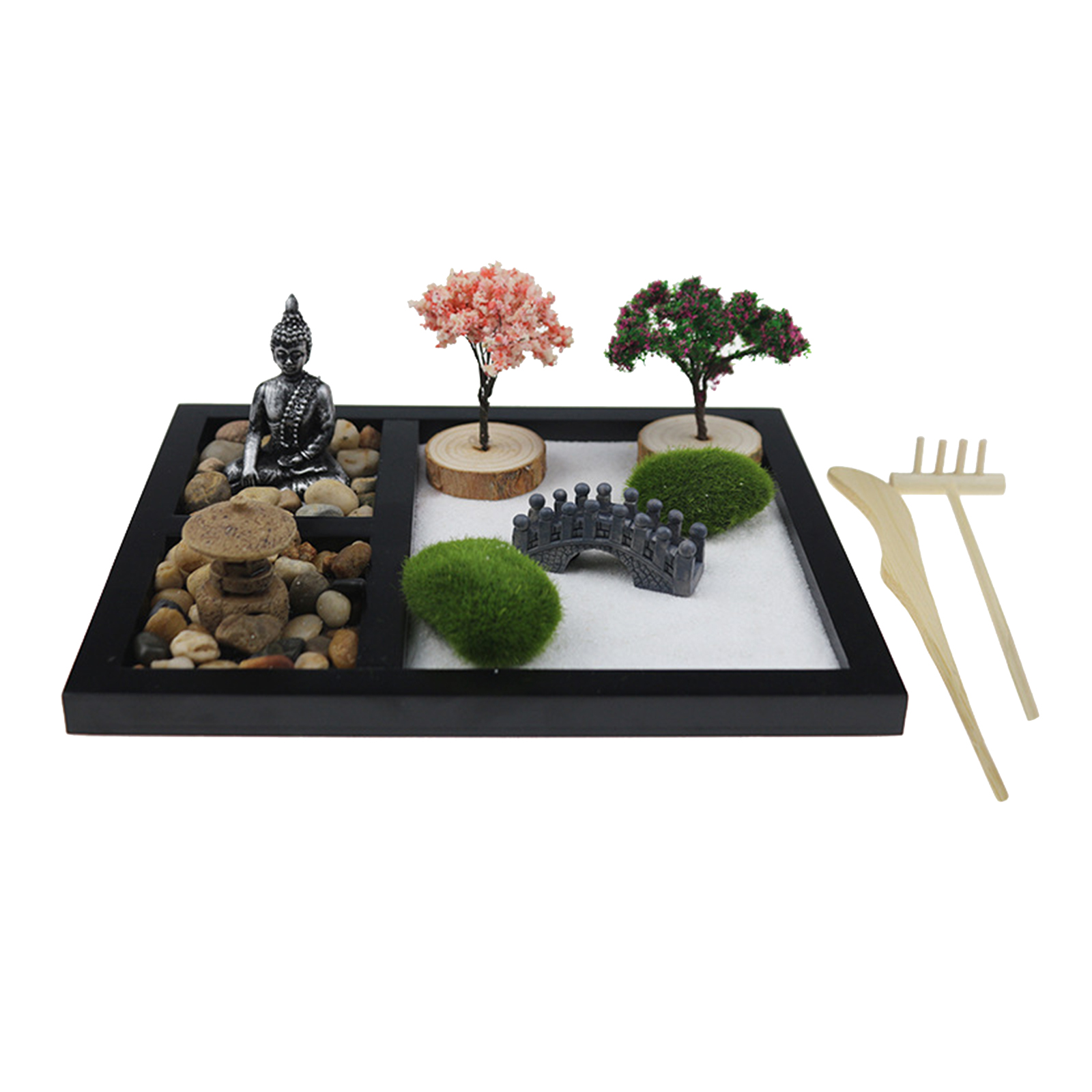 Mini Zen Garden Porch Yard Buddha Statues for Stress Relief Relaxation Home