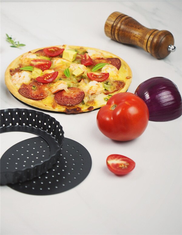 Non-stick 9-Inch (22 Cm) quiche Pan/Ronde Cakevorm/Pizza Pan Met Verwijderbare Bodem Pizza Pan Voor Bakken Bruidstaart