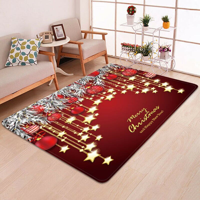 Tapis de noël antidérapant 8 Styles 5 tailles | Tapis de sol imprimé de noël père noël, tapis pour fête, décoration de noël pour la maison
