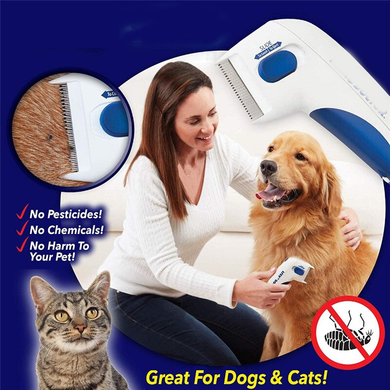 Pet Electric Flea Comb Cat Dog Comb for Fleas Ticks Grooming Removal Tools Automatic Kill Lice Electric Head Brush Pets products