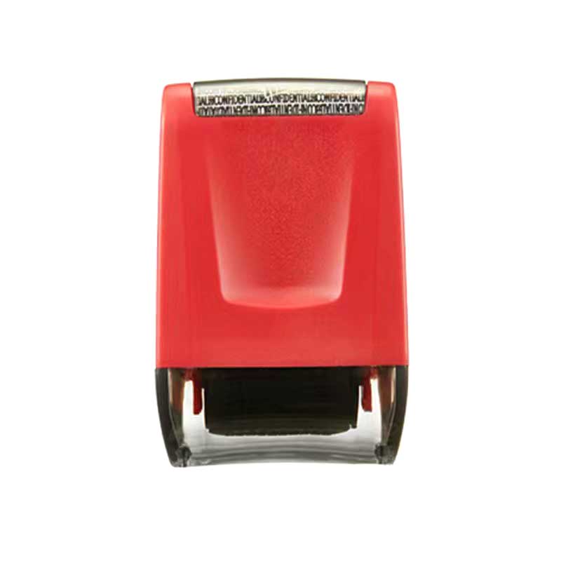 Blue Your ID Confidential Seal Roller Self Inking Stock Stamp Secret Seal Theft Protection Code Guard Office File Stamp Tool