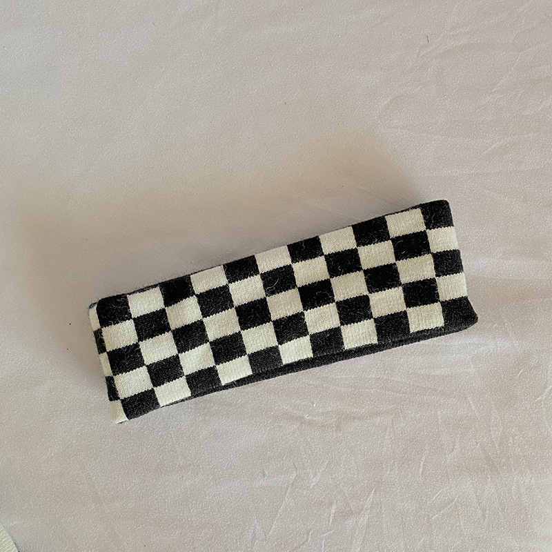 Modieuze Persoonlijkheid Retro Zebra Patroon Haarband Stretch Gebreide Wol Hoofdband Sport Yoga Fitness Compressie Hoofdband: GRIJS