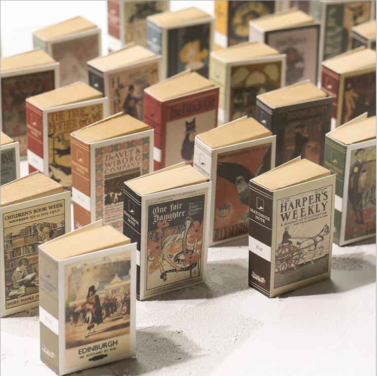 122 sheets/book Matchbox Retro Mini Notepad Tear-away note book Portable note paper Office School Stationery