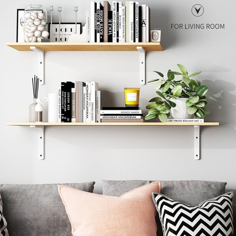 2pcs Metal Shelf Bracket L Shape Thickened Corner Brace Shelf Right Angle for Commodity Furniture Fitting