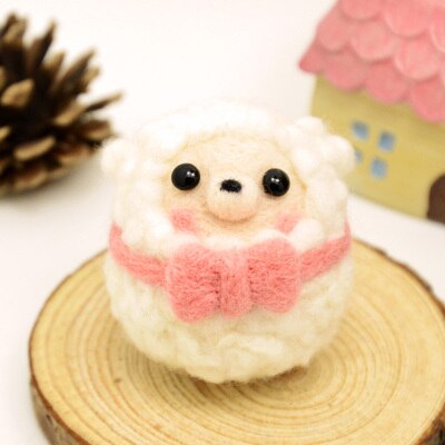 1Pcs Cute Animal Pets Needle Wool Felt kits Handmade Toy Doll Wool Felt Poked Kitting Non-Finished DIY Wool Felting Package: No.4