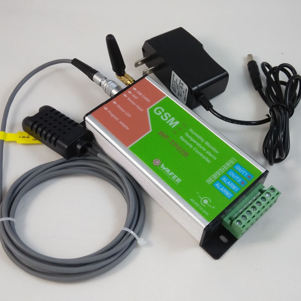 GSM afstandsbediening SMS GSM temperatuur en vochtigheid alarm monitoring WF-TP02B met probe sensor/vochtigheid alarm