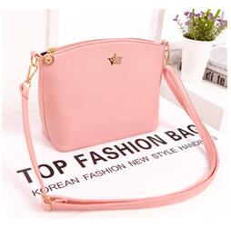 Shell Women Messenger Bags Cross Pattern Women Bags PU Leather Mini Women Shoulder Bag Female S-214: Pink