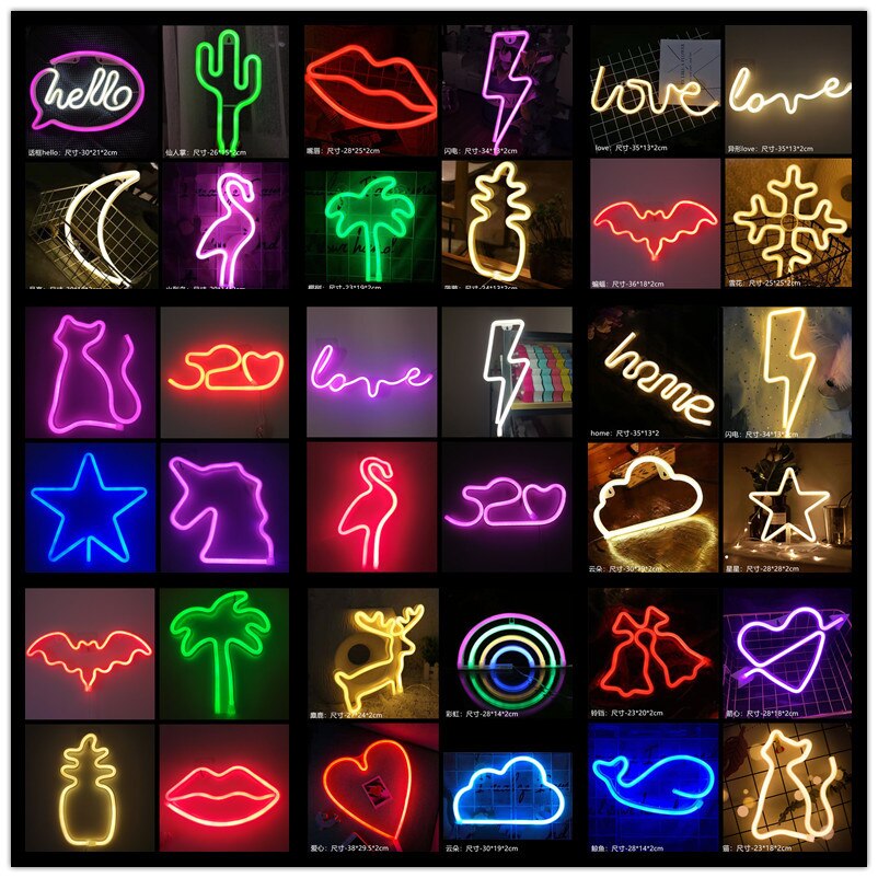 LED Neon Light Sign LOVE HEART Wedding Party Decoration Neon Lamp Valentines Day Anniversary Home Decor Night Lamp