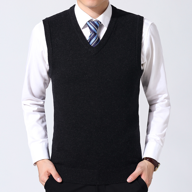 Lässige Pulloverweste für Herren, warm, bequem, Herbst- und Wintermode, Oberbekleidung: 4XL / Schwarz