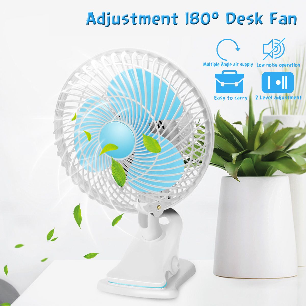 Augienb 220V 180 Graden Verstelbare Mini Desktop Fan High-Speed Air Bureau En Clip Op Ventilator Met Ventilator hoofd Klem Voor Slaapzaal Kantoor