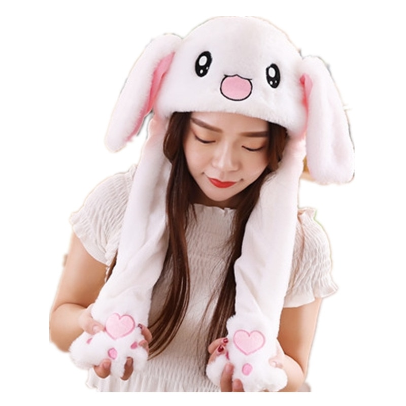 free ship Moving Hat Rabbit Ears Plush Sweet Cute ... – Vicedeal