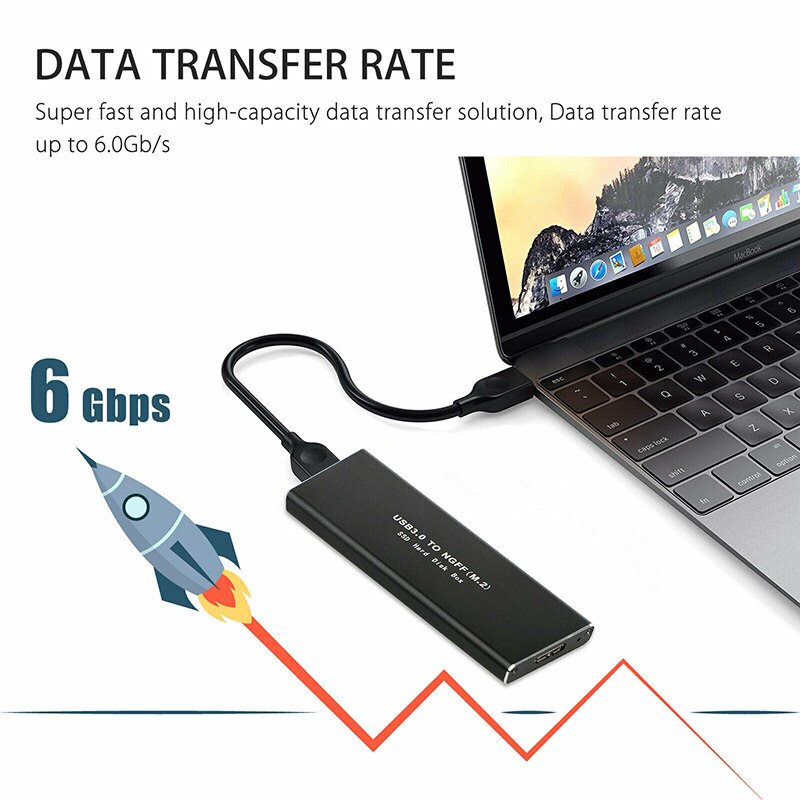 M.2 SATA solid state drive to USB 3.0 external hard drive card reader converter adapter shell with UASP