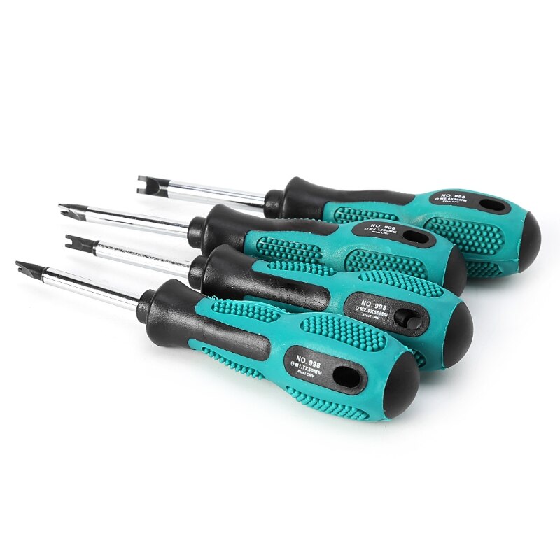 4Pcs Schroevendraaier Set Schroevendraaier Bits U Vork Type Magnetische Sleufschroevendraaier CR-V Multi Functie Hand Tool Set