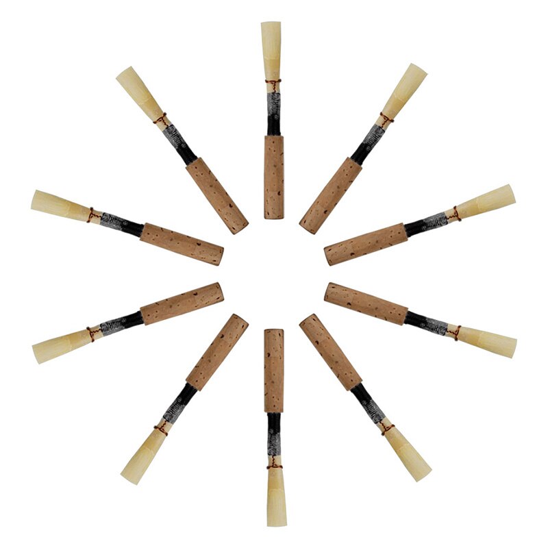 10PCS Hobo Riet Zwart Hoogwaardige Hobo Riet Handgemaakte Kurk Riet Medium Zachte Houtblazers Accessoires