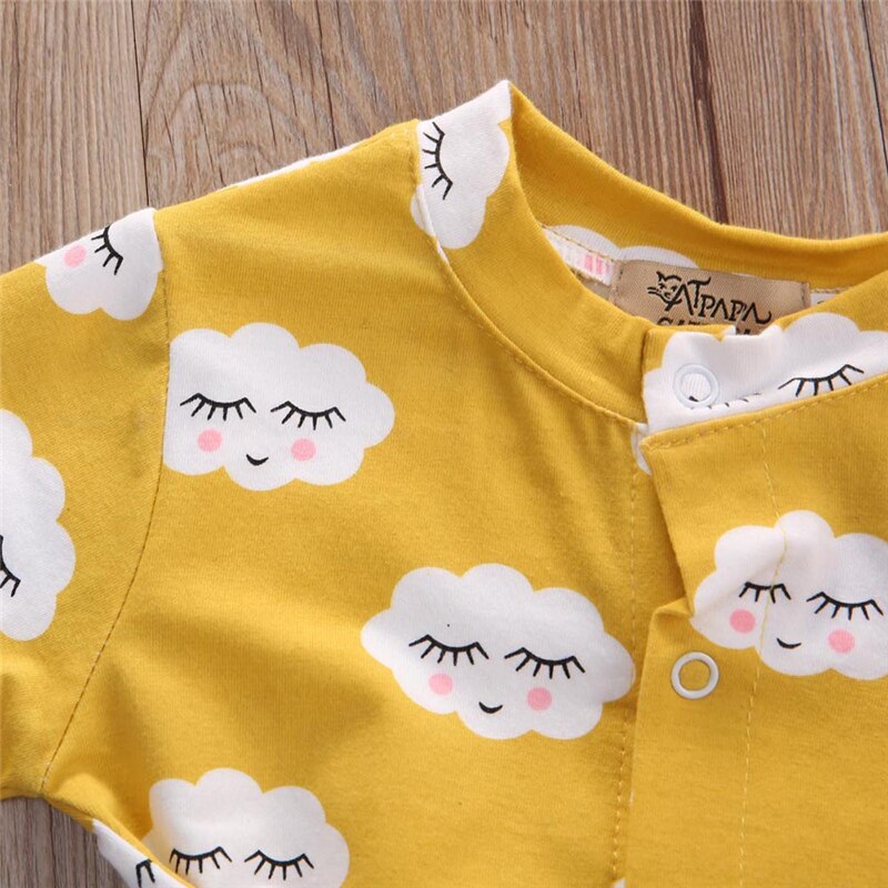 Schattige baby rompertjes babymeisje jongen cartoon romper lange mouwen jumpsuit playsuit outfits babykleding met hoofdband