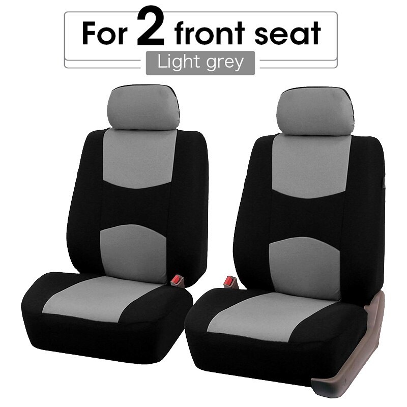 Full Set Car Seat Covers on Blue,Front and Rear Seat Protection Universal Fit AutoTruck Van SUV,For Toyota Yaris Nissan Citroen: 2pcs-front gray